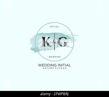 KG Letter Beauty vector initial logo, handwriting logo of initial signature, wedding, fashion, jewerly, boutique, floral and botanical with creative t Stock Vector