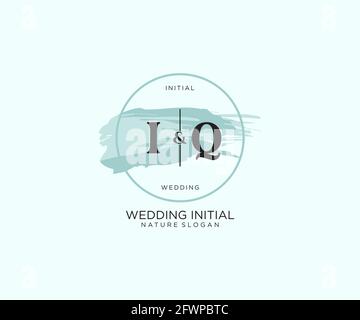 IQ Letter Beauty vector initial logo, handwriting logo of initial signature, wedding, fashion, jewerly, boutique, floral and botanical with creative t Stock Vector