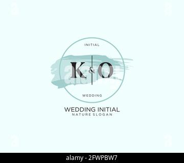 KO Letter Beauty vector initial logo, handwriting logo of initial signature, wedding, fashion, jewerly, boutique, floral and botanical with creative t Stock Vector