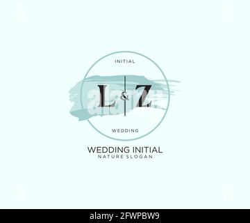LZ Letter Beauty vector initial logo, handwriting logo of initial signature, wedding, fashion, jewerly, boutique, floral and botanical with creative t Stock Vector