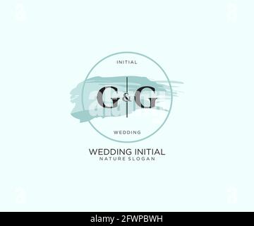 GG Letter Beauty vector initial logo, handwriting logo of initial signature, wedding, fashion, jewerly, boutique, floral and botanical with creative t Stock Vector