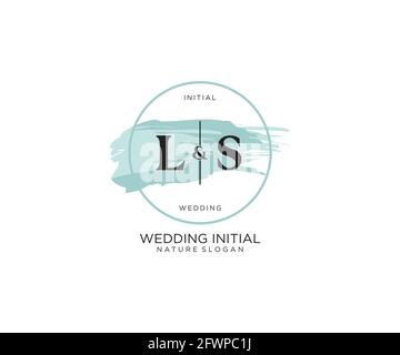 LS Letter Beauty vector initial logo, handwriting logo of initial signature, wedding, fashion, jewerly, boutique, floral and botanical with creative t Stock Vector