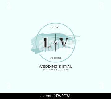 LV Letter Beauty vector initial logo, handwriting logo of initial signature, wedding, fashion, jewerly, boutique, floral and botanical with creative t Stock Vector