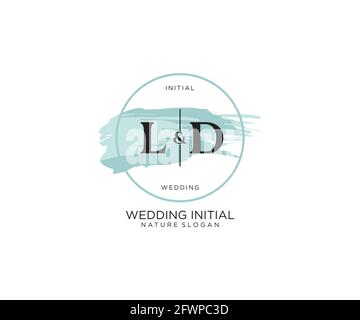 LD Letter Beauty vector initial logo, handwriting logo of initial signature, wedding, fashion, jewerly, boutique, floral and botanical with creative t Stock Vector