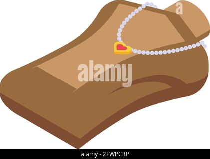 Heart necklace jewelry dummy icon. Isometric of Heart necklace jewelry dummy vector icon for web design isolated on white background Stock Vector