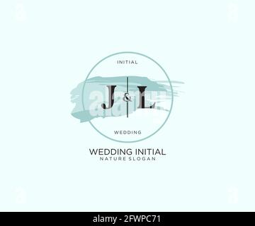 JL Letter Beauty vector initial logo, handwriting logo of initial signature, wedding, fashion, jewerly, boutique, floral and botanical with creative t Stock Vector