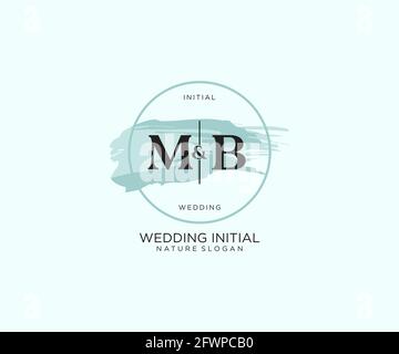 MB Letter Beauty vector initial logo, handwriting logo of initial signature, wedding, fashion, jewerly, boutique, floral and botanical with creative t Stock Vector