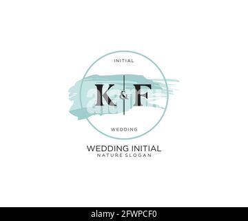 KF Letter Beauty vector initial logo, handwriting logo of initial signature, wedding, fashion, jewerly, boutique, floral and botanical with creative t Stock Vector