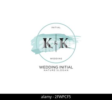 KK Letter Beauty vector initial logo, handwriting logo of initial signature, wedding, fashion, jewerly, boutique, floral and botanical with creative t Stock Vector