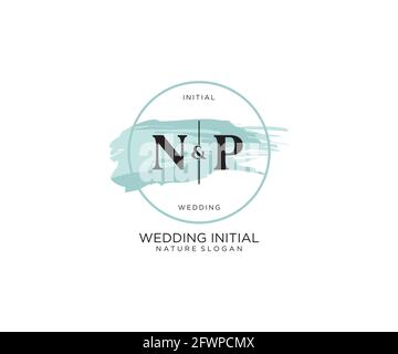 NP Letter Beauty vector initial logo, handwriting logo of initial signature, wedding, fashion, jewerly, boutique, floral and botanical with creative t Stock Vector