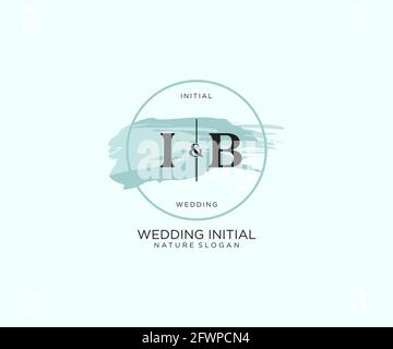 IB Letter Beauty vector initial logo, handwriting logo of initial signature, wedding, fashion, jewerly, boutique, floral and botanical with creative t Stock Vector