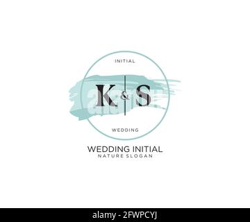 KS Letter Beauty vector initial logo, handwriting logo of initial signature, wedding, fashion, jewerly, boutique, floral and botanical with creative t Stock Vector