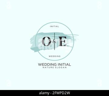 OE Letter Beauty vector initial logo, handwriting logo of initial signature, wedding, fashion, jewerly, boutique, floral and botanical with creative t Stock Vector