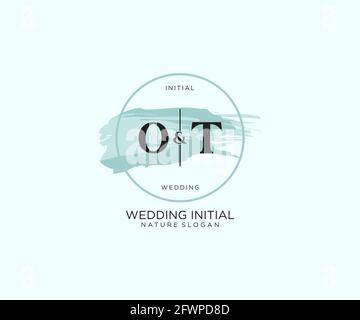 OT Letter Beauty vector initial logo, handwriting logo of initial signature, wedding, fashion, jewerly, boutique, floral and botanical with creative t Stock Vector