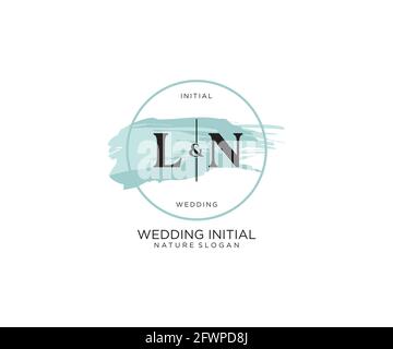 LN Letter Beauty vector initial logo, handwriting logo of initial signature, wedding, fashion, jewerly, boutique, floral and botanical with creative t Stock Vector
