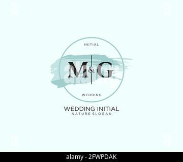 MG Letter Beauty vector initial logo, handwriting logo of initial signature, wedding, fashion, jewerly, boutique, floral and botanical with creative t Stock Vector