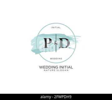 PD Letter Beauty vector initial logo, handwriting logo of initial signature, wedding, fashion, jewerly, boutique, floral and botanical with creative t Stock Vector