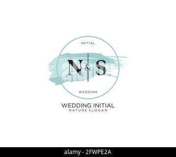 NS Letter Beauty vector initial logo, handwriting logo of initial signature, wedding, fashion, jewerly, boutique, floral and botanical with creative t Stock Vector