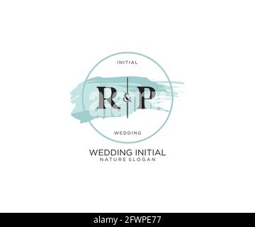 RP Letter Beauty vector initial logo, handwriting logo of initial signature, wedding, fashion, jewerly, boutique, floral and botanical with creative t Stock Vector