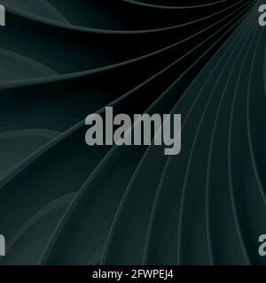 Abstract dark background with 3d waves forming elegant monochrome texture, play of light and shadow composition cover Stock Vector