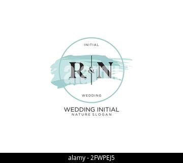 RN Letter Beauty vector initial logo, handwriting logo of initial signature, wedding, fashion, jewerly, boutique, floral and botanical with creative t Stock Vector