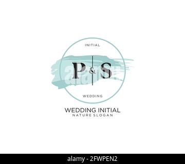 PS Letter Beauty vector initial logo, handwriting logo of initial signature, wedding, fashion, jewerly, boutique, floral and botanical with creative t Stock Vector