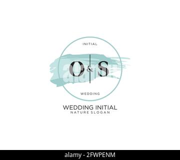 OS Letter Beauty vector initial logo, handwriting logo of initial signature, wedding, fashion, jewerly, boutique, floral and botanical with creative t Stock Vector