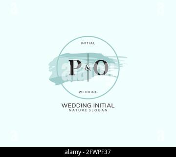 PO Letter Beauty vector initial logo, handwriting logo of initial signature, wedding, fashion, jewerly, boutique, floral and botanical with creative t Stock Vector