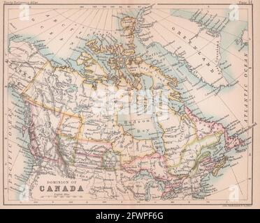 Dominion of Canada. Manitoba postage stamp. Athabasca. BARTHOLOMEW 1893 map Stock Photo
