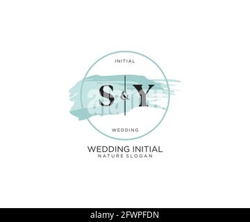 SY Letter Beauty vector initial logo, handwriting logo of initial signature, wedding, fashion, jewerly, boutique, floral and botanical with creative t Stock Vector