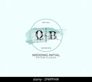 QB Letter Beauty vector initial logo, handwriting logo of initial signature, wedding, fashion, jewerly, boutique, floral and botanical with creative t Stock Vector