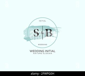 SB Letter Beauty vector initial logo, handwriting logo of initial signature, wedding, fashion, jewerly, boutique, floral and botanical with creative t Stock Vector
