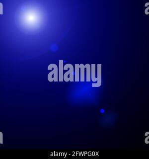 Glowing shiny objects in the dark. Blue blurred spots Stock Photo