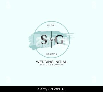SG Letter Beauty vector initial logo, handwriting logo of initial signature, wedding, fashion, jewerly, boutique, floral and botanical with creative t Stock Vector