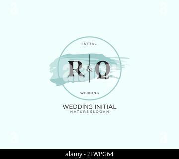 RQ Letter Beauty vector initial logo, handwriting logo of initial signature, wedding, fashion, jewerly, boutique, floral and botanical with creative t Stock Vector