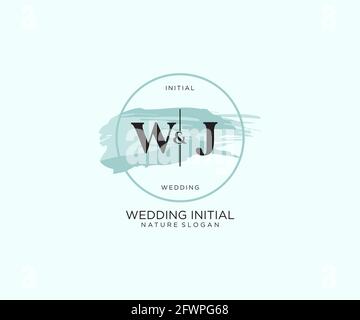 WJ Letter Beauty vector initial logo, handwriting logo of initial signature, wedding, fashion, jewerly, boutique, floral and botanical with creative t Stock Vector