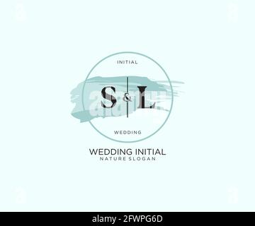 SL Letter Beauty vector initial logo, handwriting logo of initial signature, wedding, fashion, jewerly, boutique, floral and botanical with creative t Stock Vector