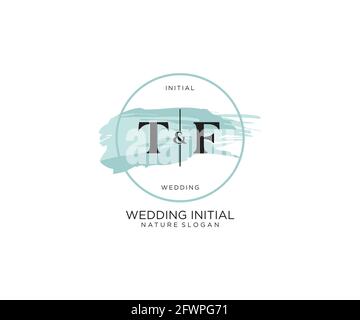 TF Letter Beauty vector initial logo, handwriting logo of initial signature, wedding, fashion, jewerly, boutique, floral and botanical with creative t Stock Vector