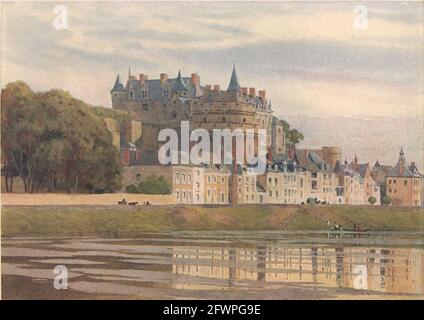 Amboise, the castle by Alexander Murray. Indre-et-Loire 1904 old antique print Stock Photo