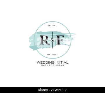 RF Letter Beauty vector initial logo, handwriting logo of initial signature, wedding, fashion, jewerly, boutique, floral and botanical with creative t Stock Vector