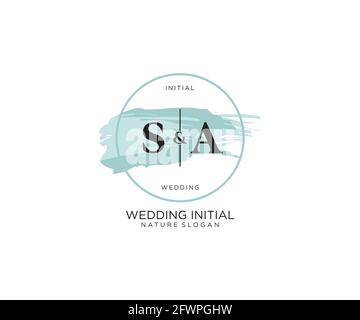 SA Letter Beauty vector initial logo, handwriting logo of initial signature, wedding, fashion, jewerly, boutique, floral and botanical with creative t Stock Vector