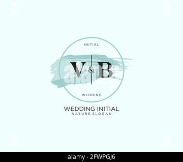 VB Letter Beauty vector initial logo, handwriting logo of initial signature, wedding, fashion, jewerly, boutique, floral and botanical with creative t Stock Vector