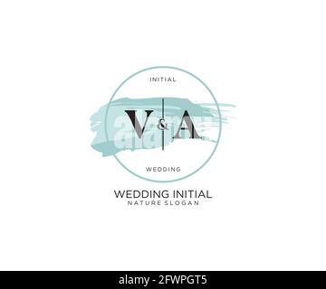 VA Letter Beauty vector initial logo, handwriting logo of initial signature, wedding, fashion, jewerly, boutique, floral and botanical with creative t Stock Vector