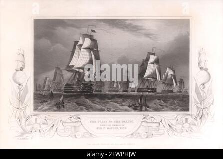 CRIMEAN WAR. The Baltic Fleet commanded by Sir Charles Napier. Royal Navy c1855 Stock Photo