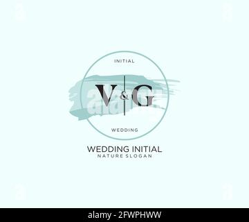 VG Letter Beauty vector initial logo, handwriting logo of initial signature, wedding, fashion, jewerly, boutique, floral and botanical with creative t Stock Vector