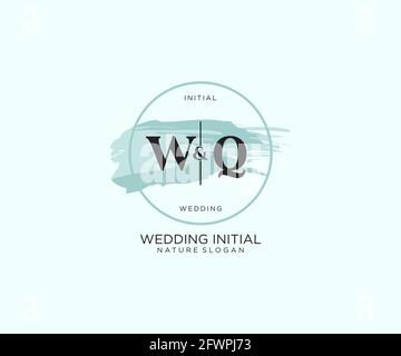 WQ Letter Beauty vector initial logo, handwriting logo of initial signature, wedding, fashion, jewerly, boutique, floral and botanical with creative t Stock Vector