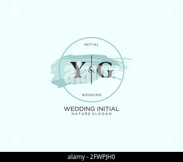 YG Letter Beauty vector initial logo, handwriting logo of initial signature, wedding, fashion, jewerly, boutique, floral and botanical with creative t Stock Vector