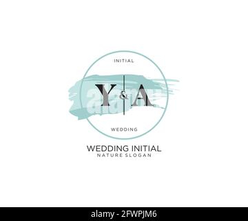 YA Letter Beauty vector initial logo, handwriting logo of initial signature, wedding, fashion, jewerly, boutique, floral and botanical with creative t Stock Vector