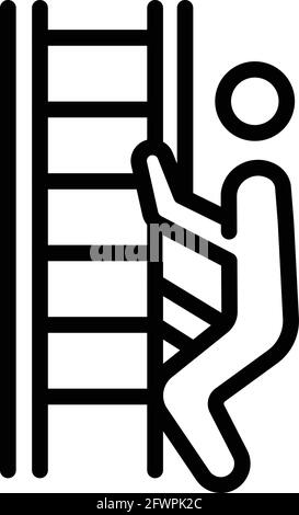 Evacuation ladder icon. Outline Evacuation ladder vector icon for web design isolated on white background Stock Vector