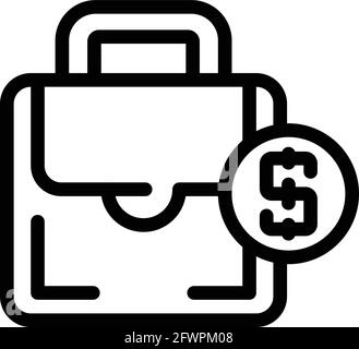 Suitcase money icon. Outline Suitcase money vector icon for web design isolated on white background Stock Vector